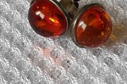 Sterling silver amber earrings