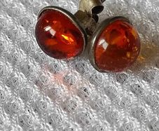 Sterling silver amber earrings