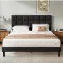 King Bed Frame, Easy Assembly, Sturdy Wooden Slat Support Image 7