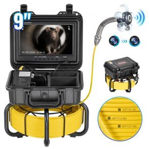 Sewer Camera, 165 ft/50m, Self-Leveling Pipeline Inspection Camera with 9" 1080P HD Screen, 36X Zoom, IP68 Waterproof Plumbing Camera with Lights-12 LED