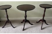 Set of Three Vintage Mahogany Pedestal Tables