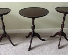 Set of Three Vintage Mahogany Pedestal Tables