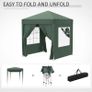 NEW SALE | 2 x 2m Pop Up Gazebo, with Side Walls and Windows - White Image 5