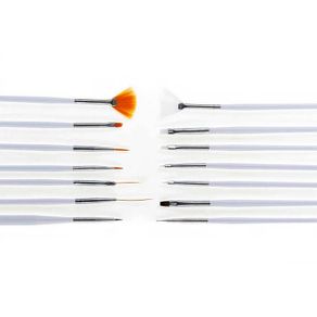 15pcs Professional Nail Art Brushes Set - WHITE