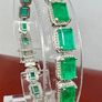 Silver Emeraldine Triplet Quartz Tennis Bracelet Image 2