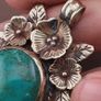 Vintage Floral Desgin Brass & Turqouise Pendant Image 7