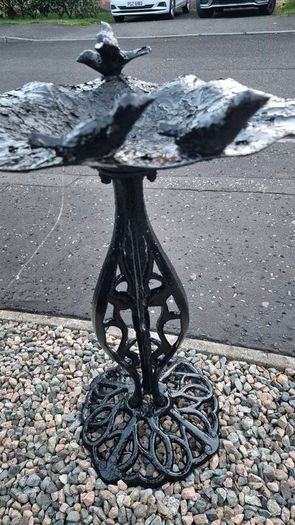 Classic vintage iron cast garden birdbath
