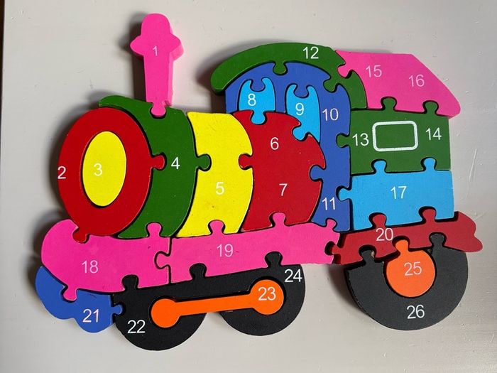 Number (Alphabet reverse side) train puzzle