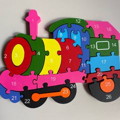 Number (Alphabet reverse side) train puzzle