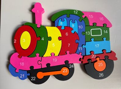 Number (Alphabet reverse side) train puzzle