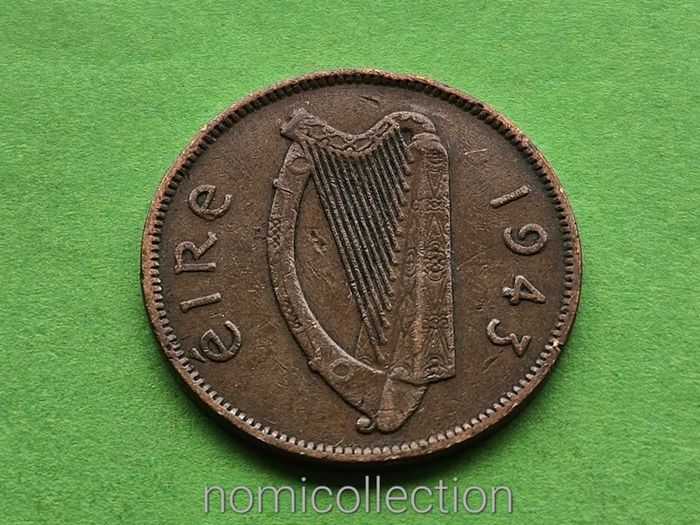Ireland 1943 year Bronze Half Penny.