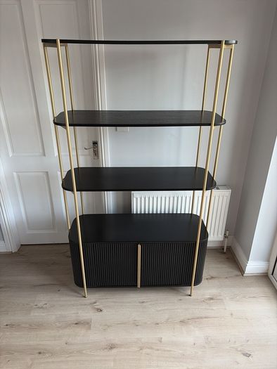 EZ Living Black & Gold Bookcase / Display Unit