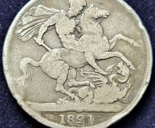 George llll Silver 1821 crown coin