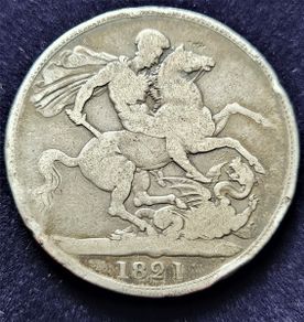 George llll Silver 1821 crown coin
