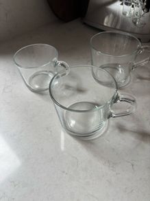 IKEA clear mugs x3