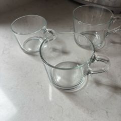 IKEA clear mugs x3