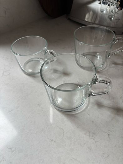 IKEA clear mugs x3