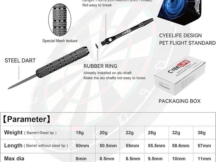 FREE P&P Steel tip Darts Set Aluminium shafts+Sharpener+Tool+Protectors+16 Flights,For 4 Beginners
