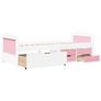 Day Bed with 5 Drawers without Mattress IRUN White&Pink 90x200 cm Image 7