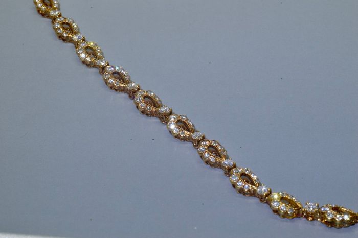 Vintage 2.4ct Diamond Bracelet - 18ct Rose Gold
