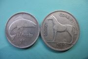 Ireland. Irish Republic. Set of 2 Silver coins: Halfcrown (1940) &amp; Florin (1941)