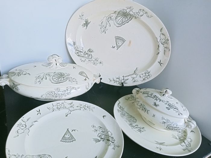 Antique 1870' George Jones pottery  NEBO dinnerware