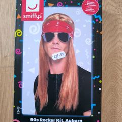 Nineties Rocker Wig Costume Set Auburn Hair Bandana Sunglasses
