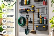 Heavy Duty PVC Garage Slatwall Panels 4ft x 4ft Grey Wall Storage Organiser