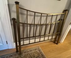 Antique style brass double bed in excellent condition with mattress