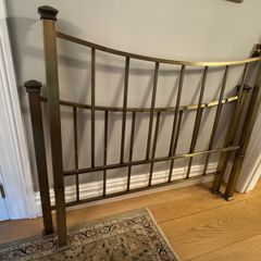 Antique style brass double bed in excellent condition with mattress
