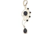 Vintage 925 Sterling Silver &amp; Dark Smoky Quartz Pendant