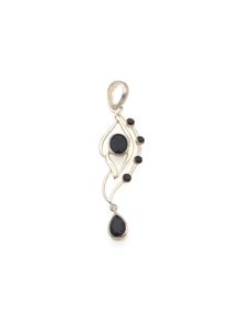 Vintage 925 Sterling Silver & Dark Smoky Quartz Pendant