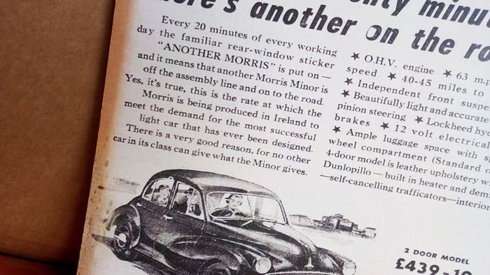 Morris Minor 1954 Reproduction Ireland poster, Irish Memorabilia