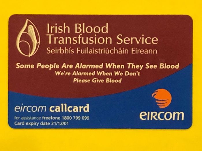 Callcard 1282 Irish Blood Transfusion Service IBTS