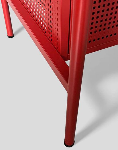 Nikkeby Ikea Red Metal Bedside Locker