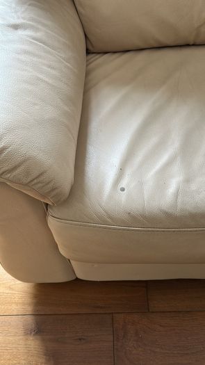 Free cream leather sofas & chair