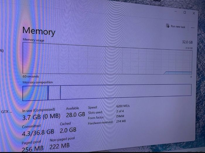 DDR5 RAM 32GB (2x16GB) CL36 6200mhz Corsair Vengeance XMP