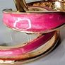 A Pair of Pink Oil Drip Rings with Open Ring & Twist Ribbon Ring Image 5