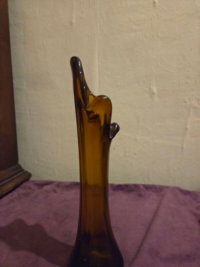 Mid Century 5 Finger Swung Glass Vase