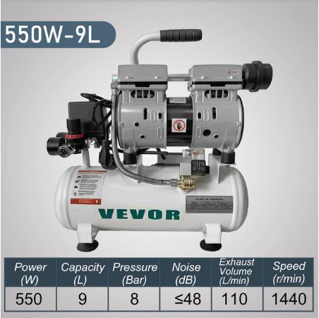 Silent Air Compressor 9/25/30L Portable Oil-free Air Compressor Pump Safe Solenoid Valve Workshop Repair Tire Inflation