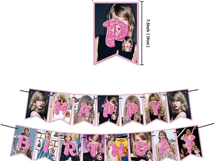 FREE P&P | Taylor Singer Birthday Decorations Popular Taylor Singer Birthday Party Supplies Happy Birthday Banner, Cake Toppers & Cupcake Toppers, Balloons