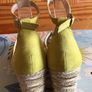 RIVER ISLAND Ladies suede mustard yellow high wedge sandals size 5 Image 3