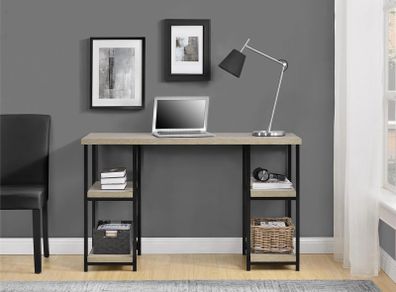 Elmwood Double Pedestal Desk Distressed Grey Oak - 9832096pcomuk