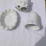 Vintage 80s Ceramic 3pce Scalloped edge Bathroom Set Image 4