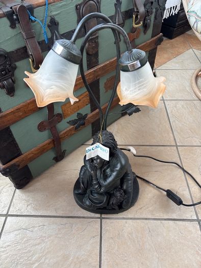 Bronze effect lovers table lamp