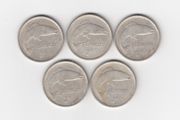 Ireland, 5 x 1928, Saorstat Eireann, Floirins, 2/-, 75% Silver Coins (No: 497)