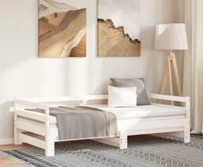 Pull-out Day Bed without Mattress White 2x 90x200 cm