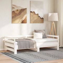 Pull-out Day Bed without Mattress White 2x 90x200 cm