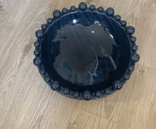 large bobble decorative ceramic bowl blue navy