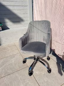 Grey Velvet Office / Desk Chair